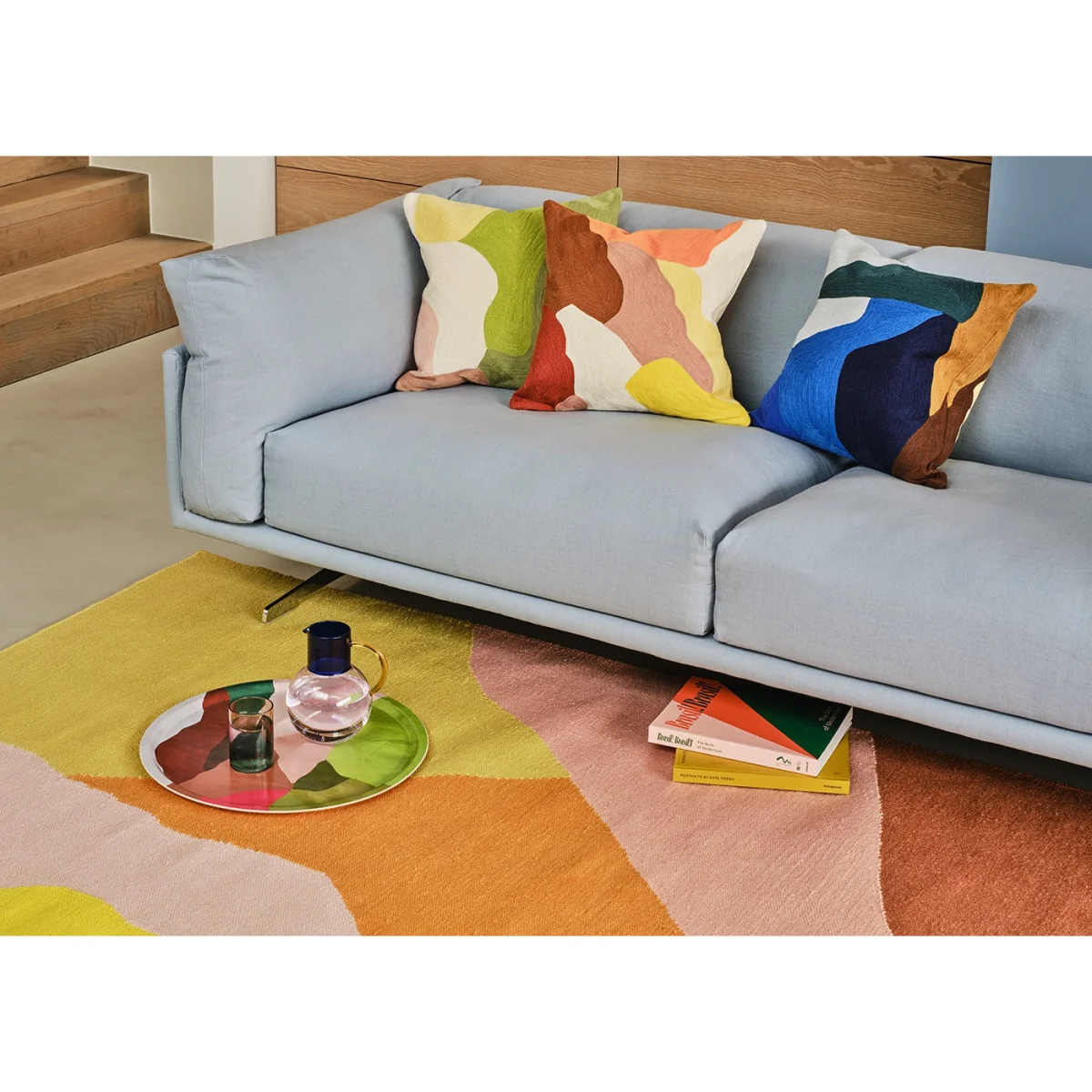 Heal's Novara 3 Seater Sofa Smart Luxe Velvet Azure Stainless Steel Feet – image 6