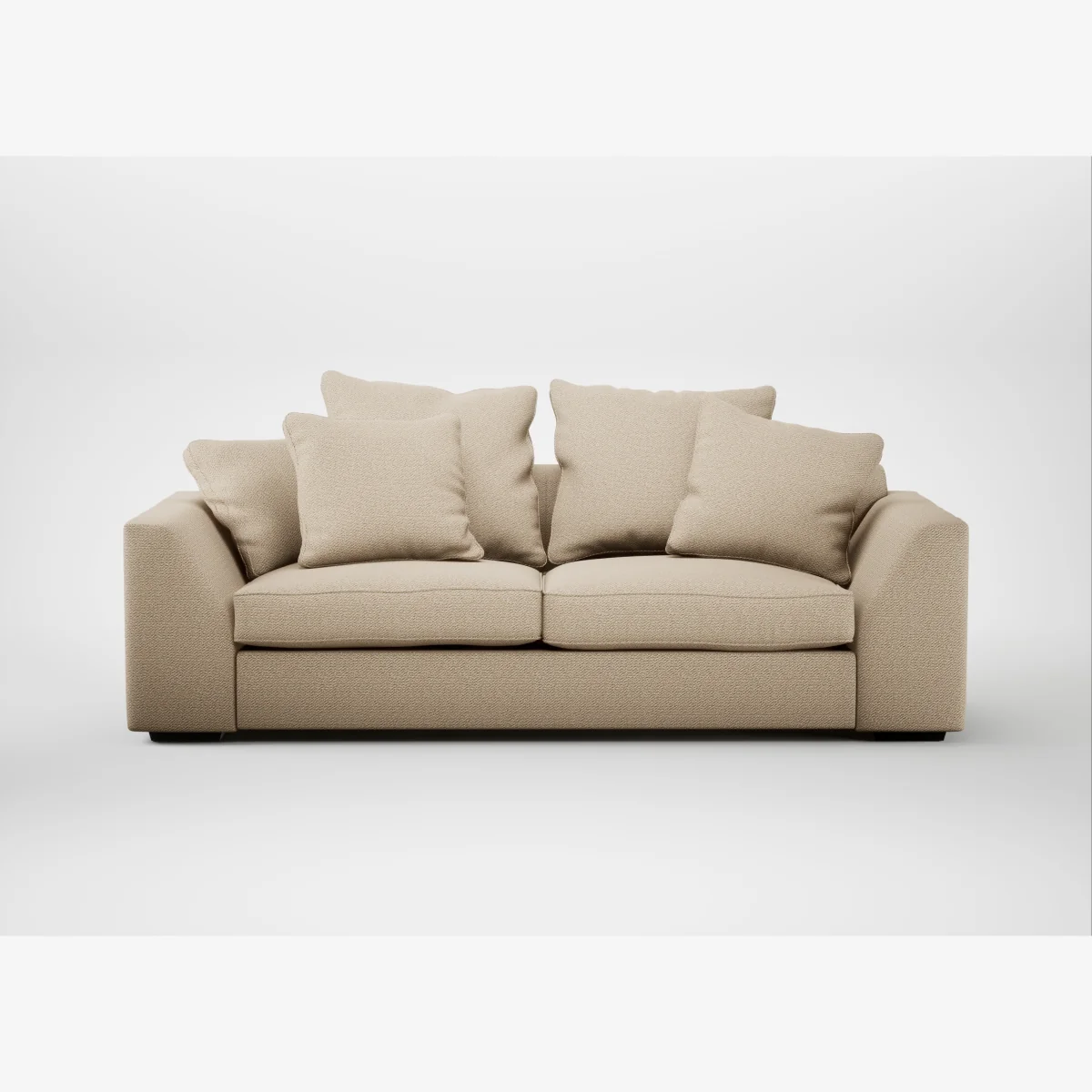 Heal's Cumulus 4 Seater Sofa Loop Twill Fossil Black Feet – image 1