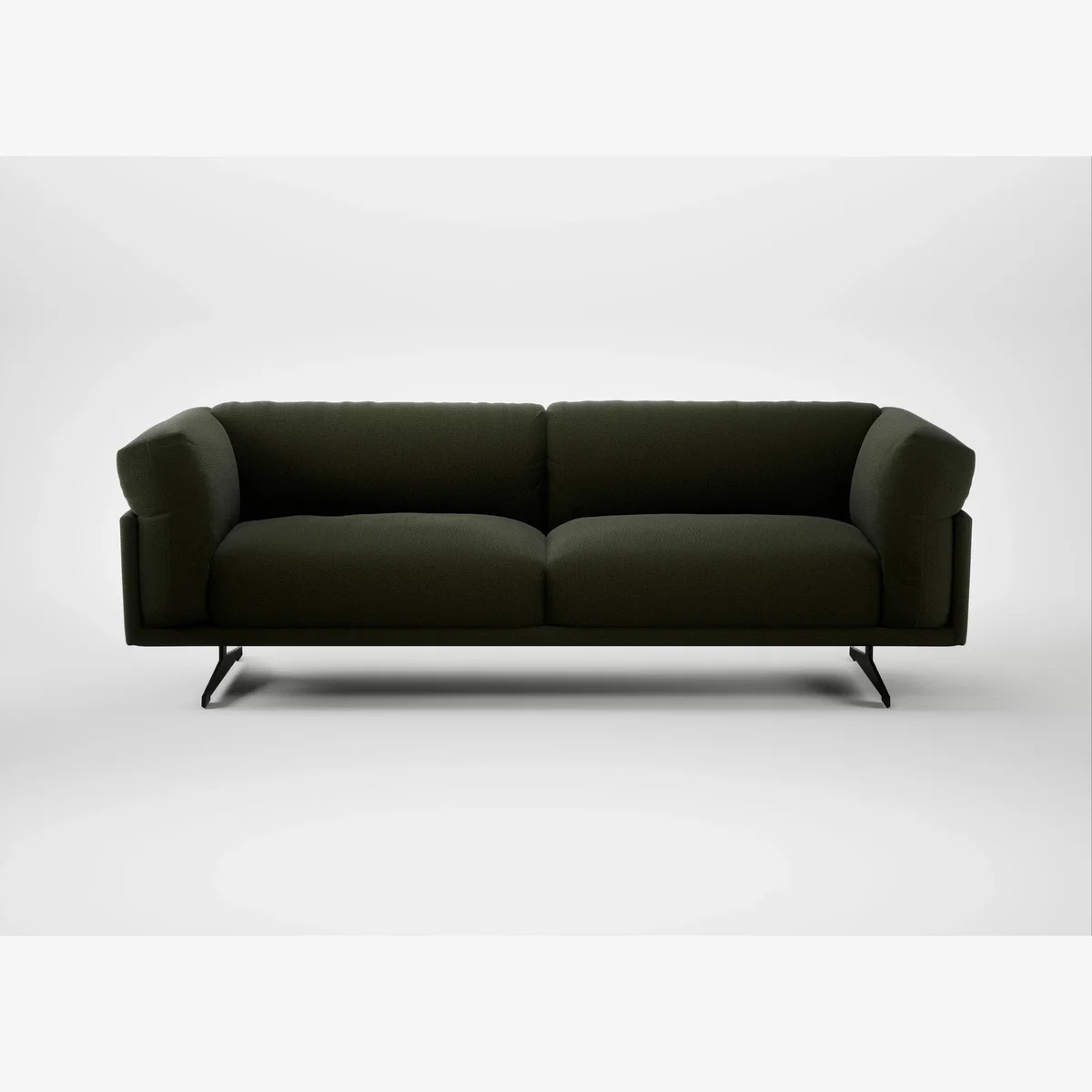 Heal's Novara 4 Seater Sofa Boucle Velvet Wilder Black Feet – image 1