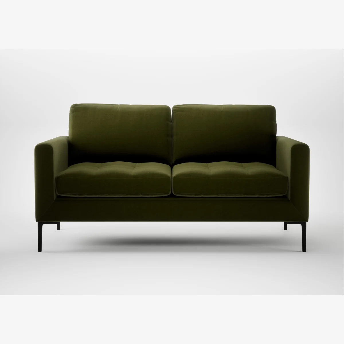 Heal's Eton 2 Seater Sofa Cotton Velvet Evergreen Black Feet – image 1