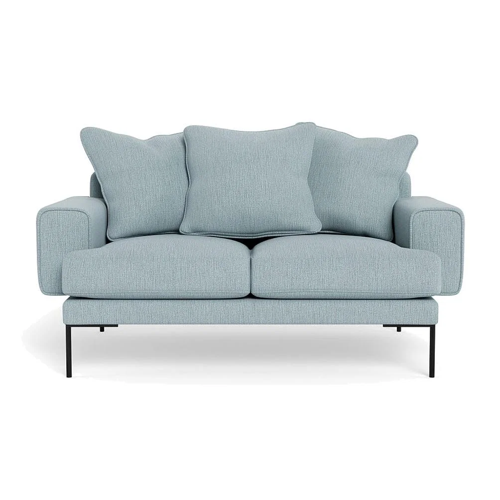 Heal's Torrington 2 Seater Sofa Smart Linen Mix Duck Egg Black Feet – image 1