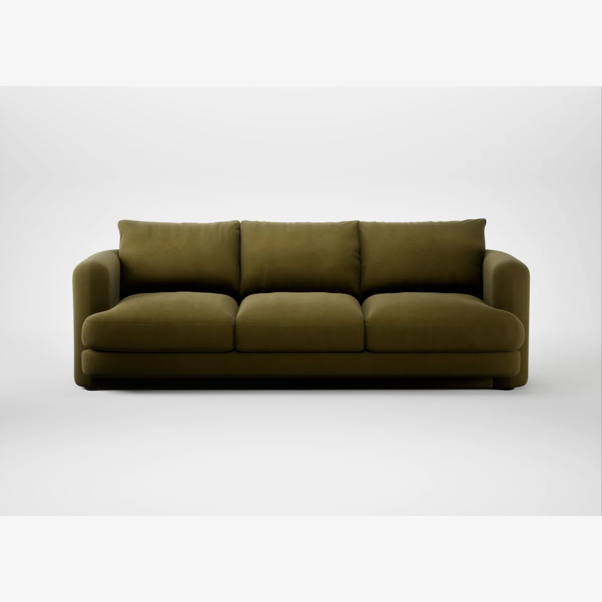 Heal's Rafi 4 Seater Sofa Wool Velvet Olive – image 1