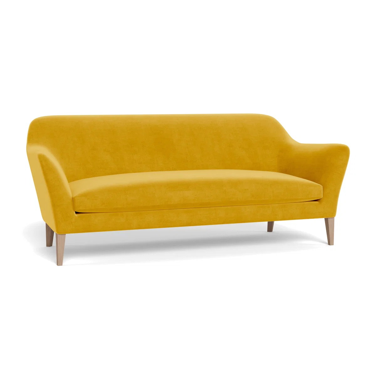 Heal's Wallis 4 Seater Sofa Smart Luxe Velvet Canary Natural Ash Feet – image 1