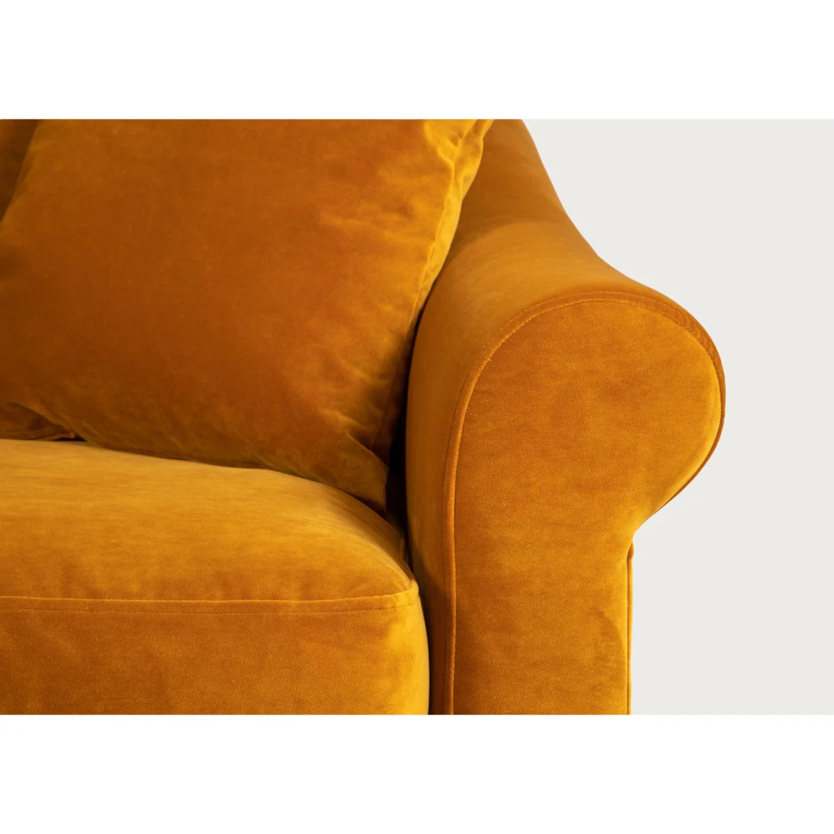 Heal's Devon 2 Seater Sofa Loop Twill Ochre Black Feet – image 3
