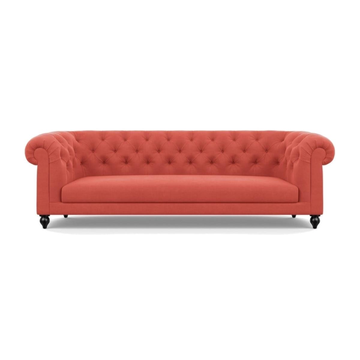 Heal's Fitzrovia 4 Seater Sofa Linen Grenadine Black Feet – image 1