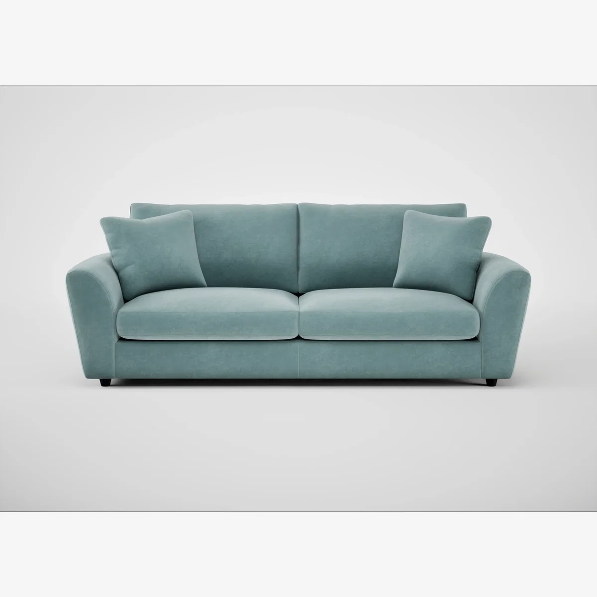 Heal's Snooze 5 Seater Sofa Smart Luxe Velvet Mineral Blue Black Feet – image 1