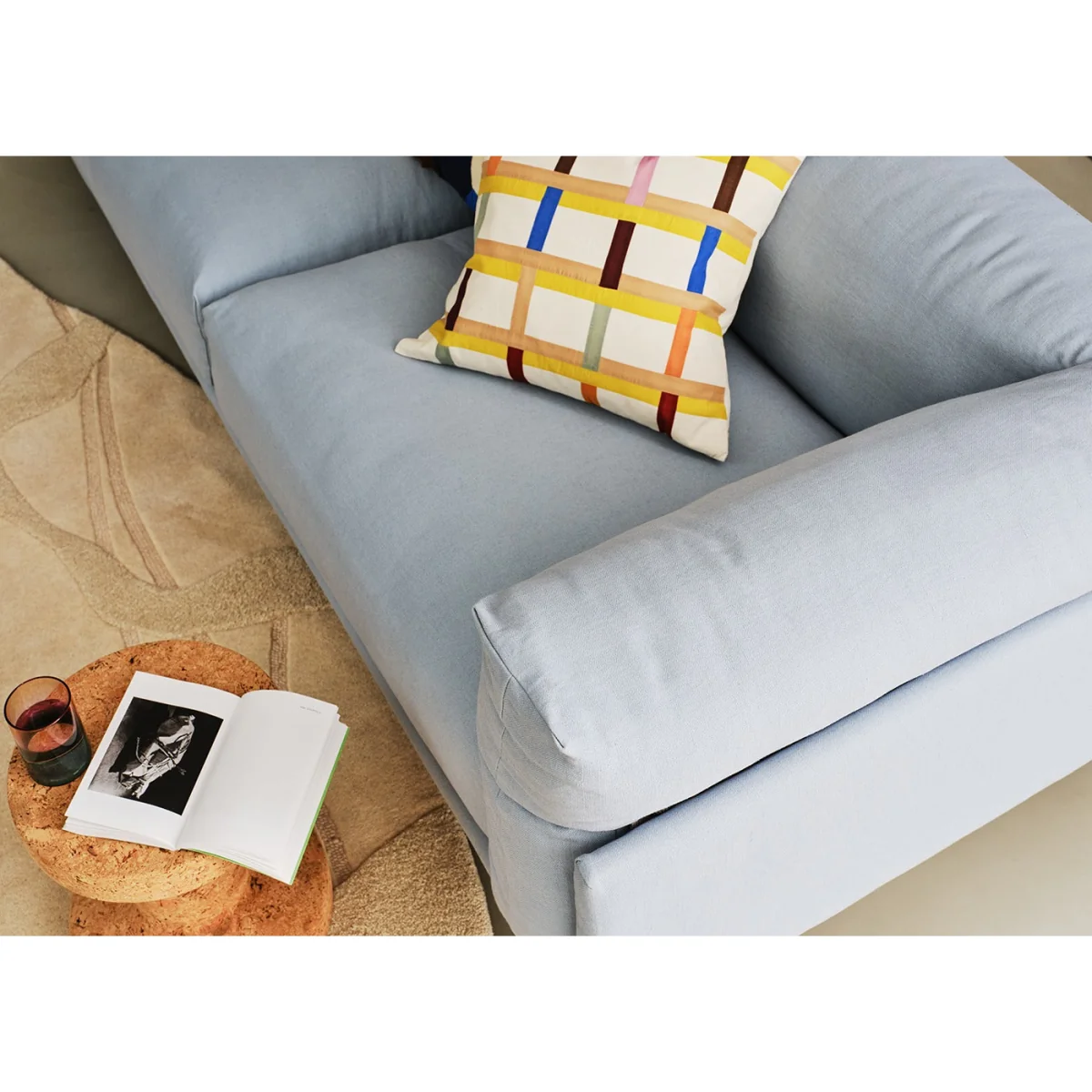 Heal's Novara 3 Seater Sofa Loop Twill Fossil Stainless Steel Feet – image 7