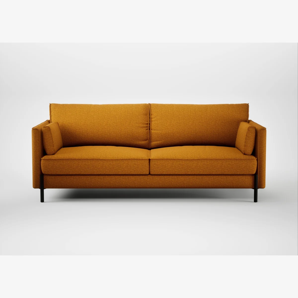 Heal's Tortona 3 Seater Sofa Loop Twill Ochre Black Feet – image 1