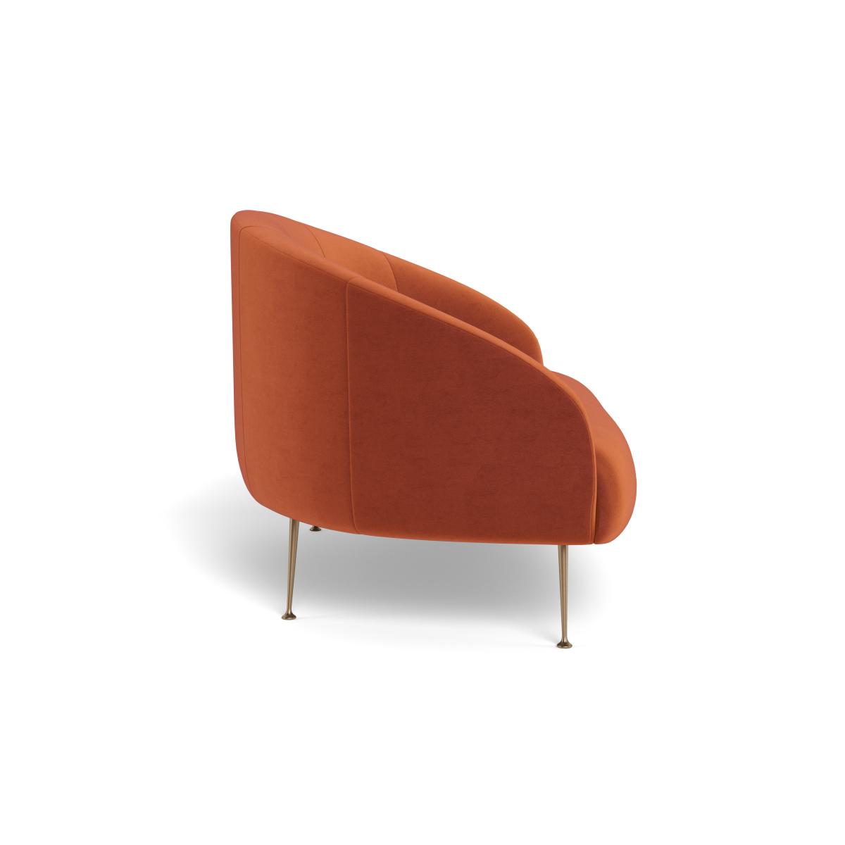 Heal's Bloomsbury 2 Seater Sofa Velvet Russet Brass Feet – image 3