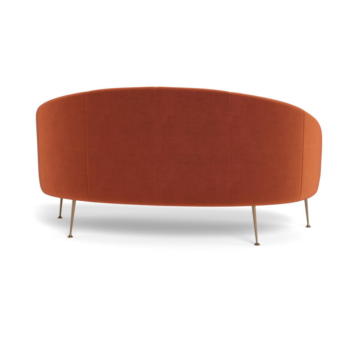 Heal's Bloomsbury 2 Seater Sofa Velvet Russet Brass Feet – image 5