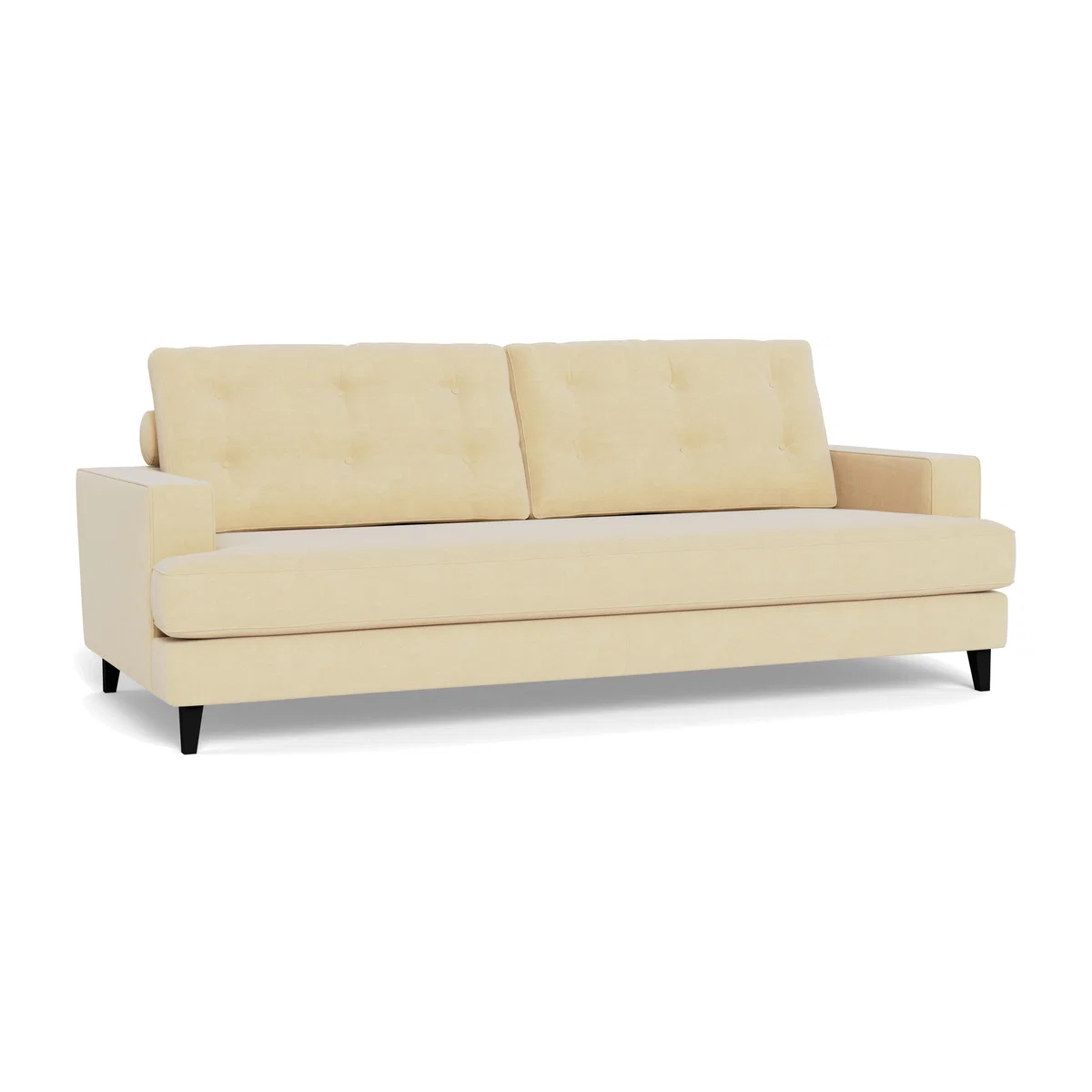Heal's Mistral 4 Seater Sofa Smart Luxe Velvet Biscuit Black Feet – image 1