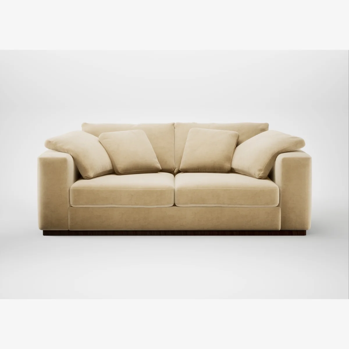 Heal's Trento 3 Seater Sofa Smart Luxe Velvet Biscuit – image 1