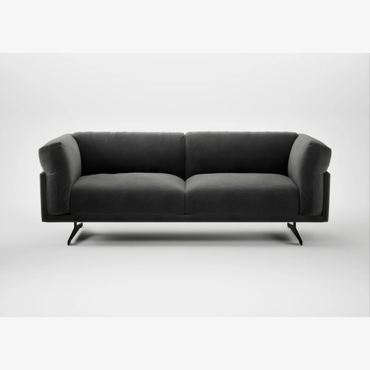 Heal's Novara 3 Seater Sofa Smart Luxe Velvet Nickel Black Feet – image 1