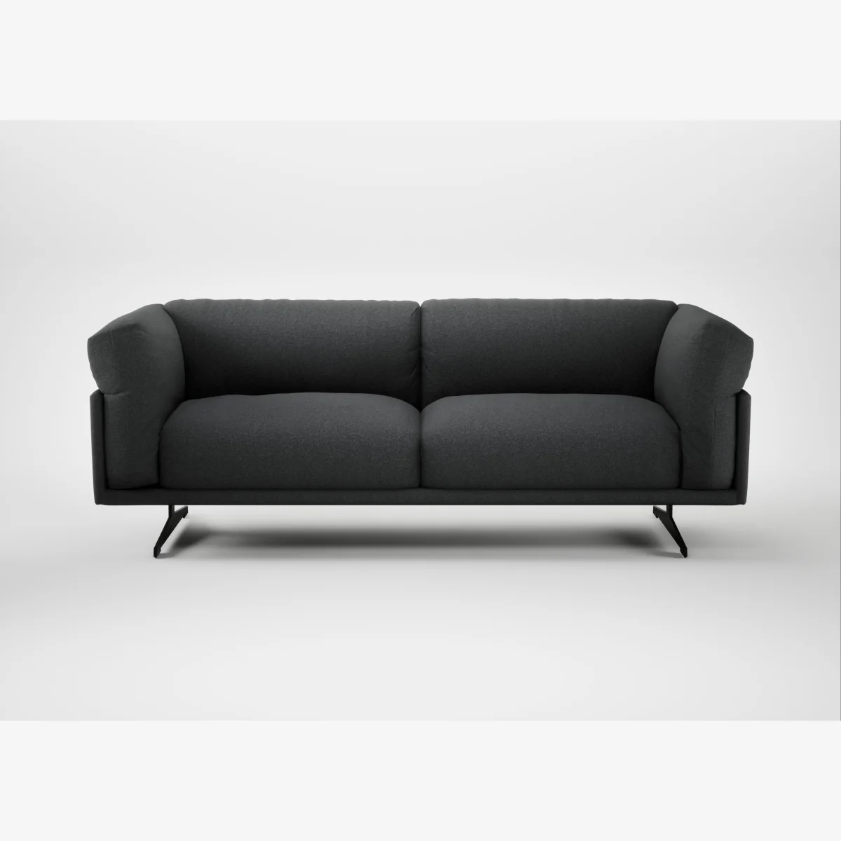 Heal's Novara 3 Seater Sofa Melton Wool Granite Black Feet – image 1