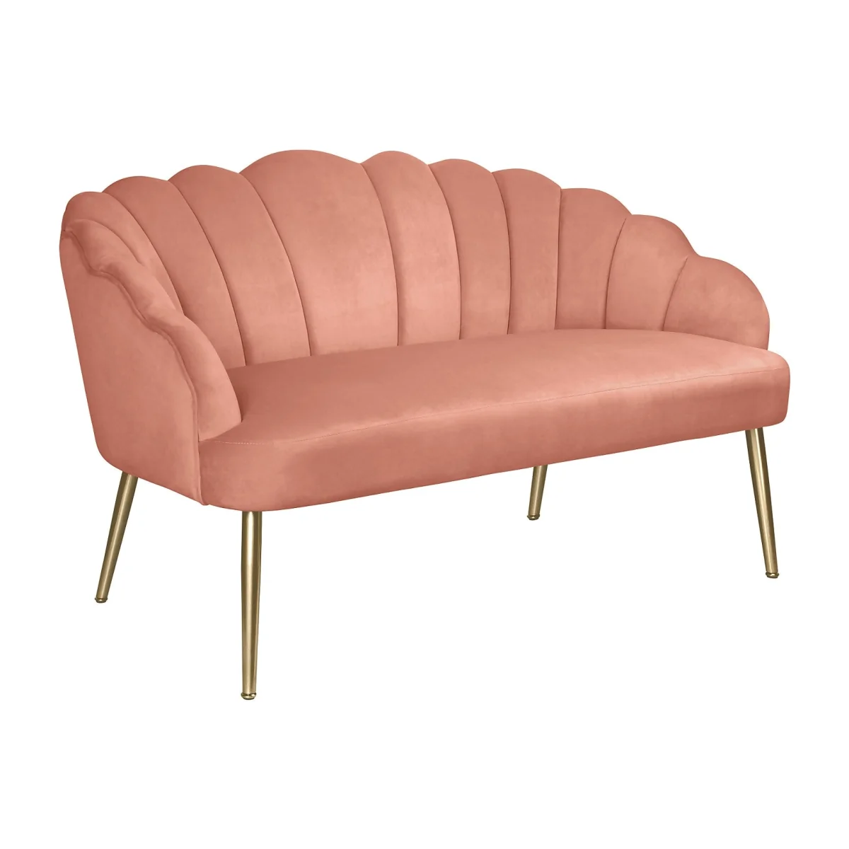 Sophia Scallop Occasional Sofa - Matte Pink
