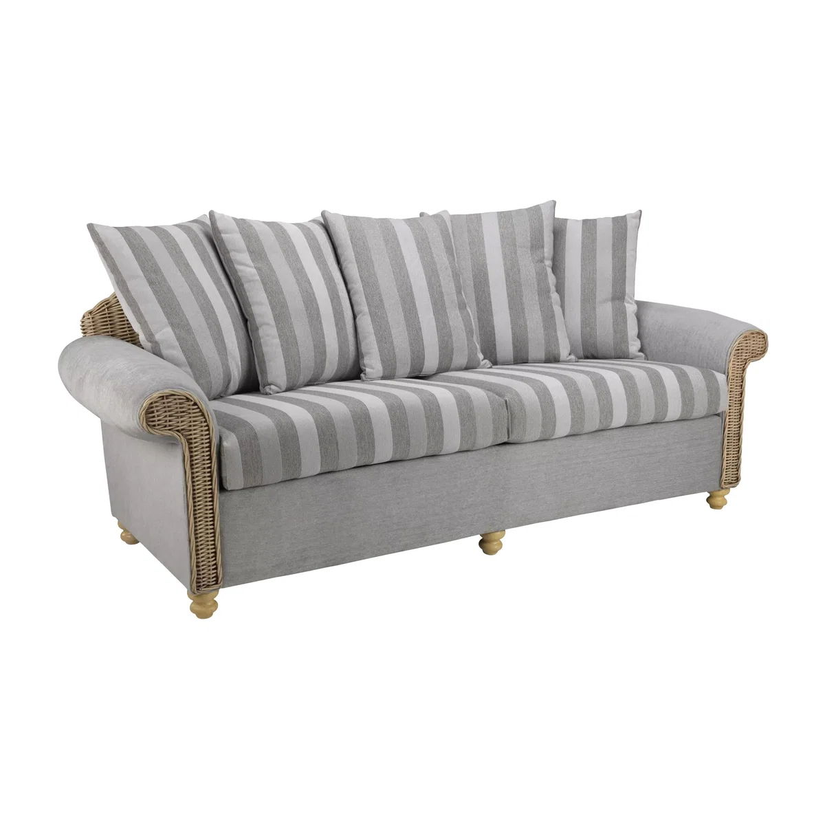 Desser Samford Rattan Scatter Back 3-Seater Sofa, Grey – image 1