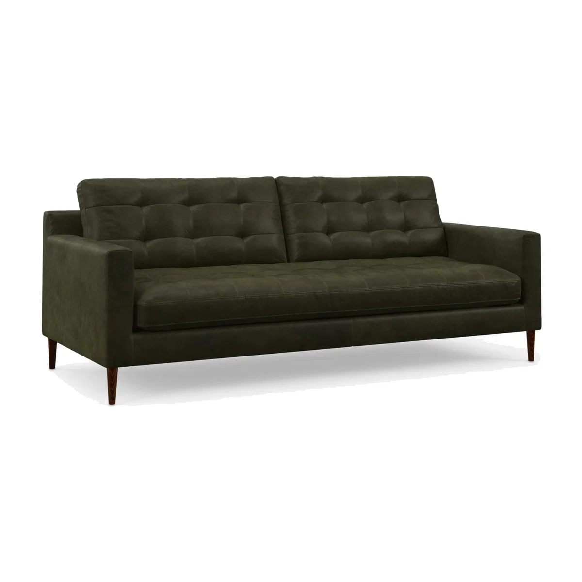 John Lewis Draper II Large 3 Seater Leather Sofa, Dark Leg – image 1