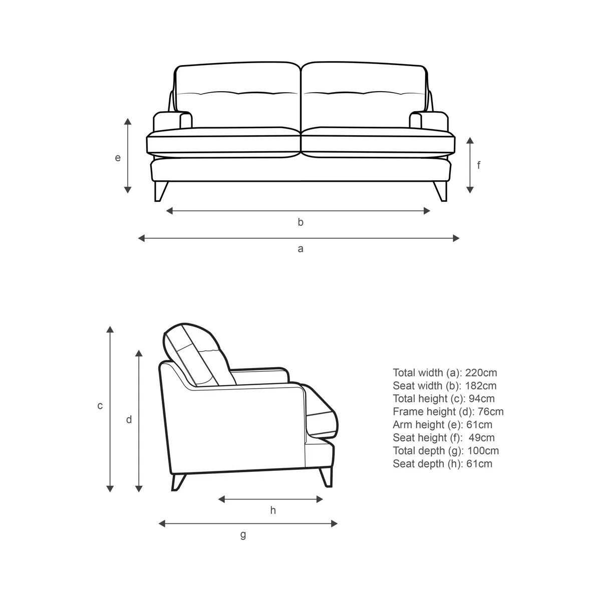 G Plan Vintage Seventy Two Large 4 Seater Sofa, Dark Leg – image 2