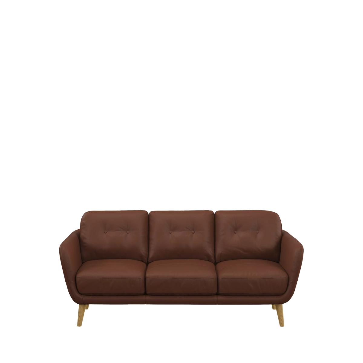 John Lewis Arlo Large 3 Seater Leather Sofa, Light Leg – image 4