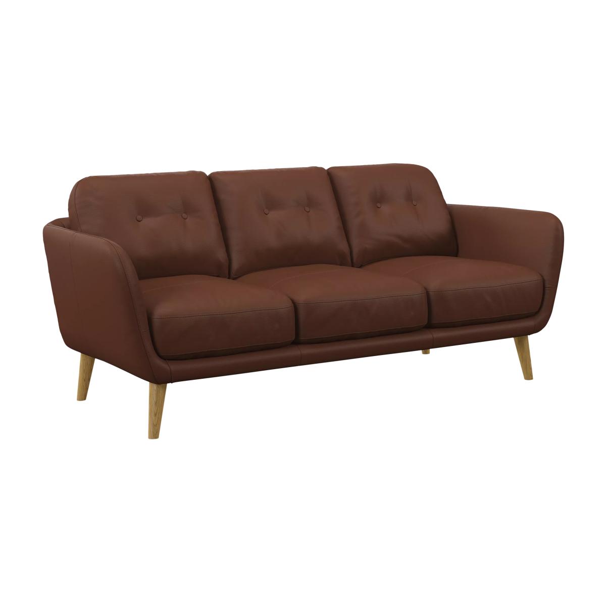 John Lewis Arlo Large 3 Seater Leather Sofa, Light Leg – image 1