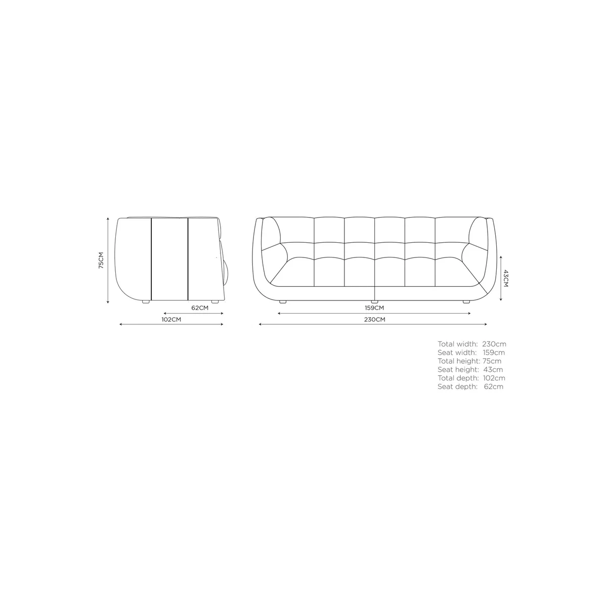 At the Helm Leo Grand 3 Seater Sofa – image 7