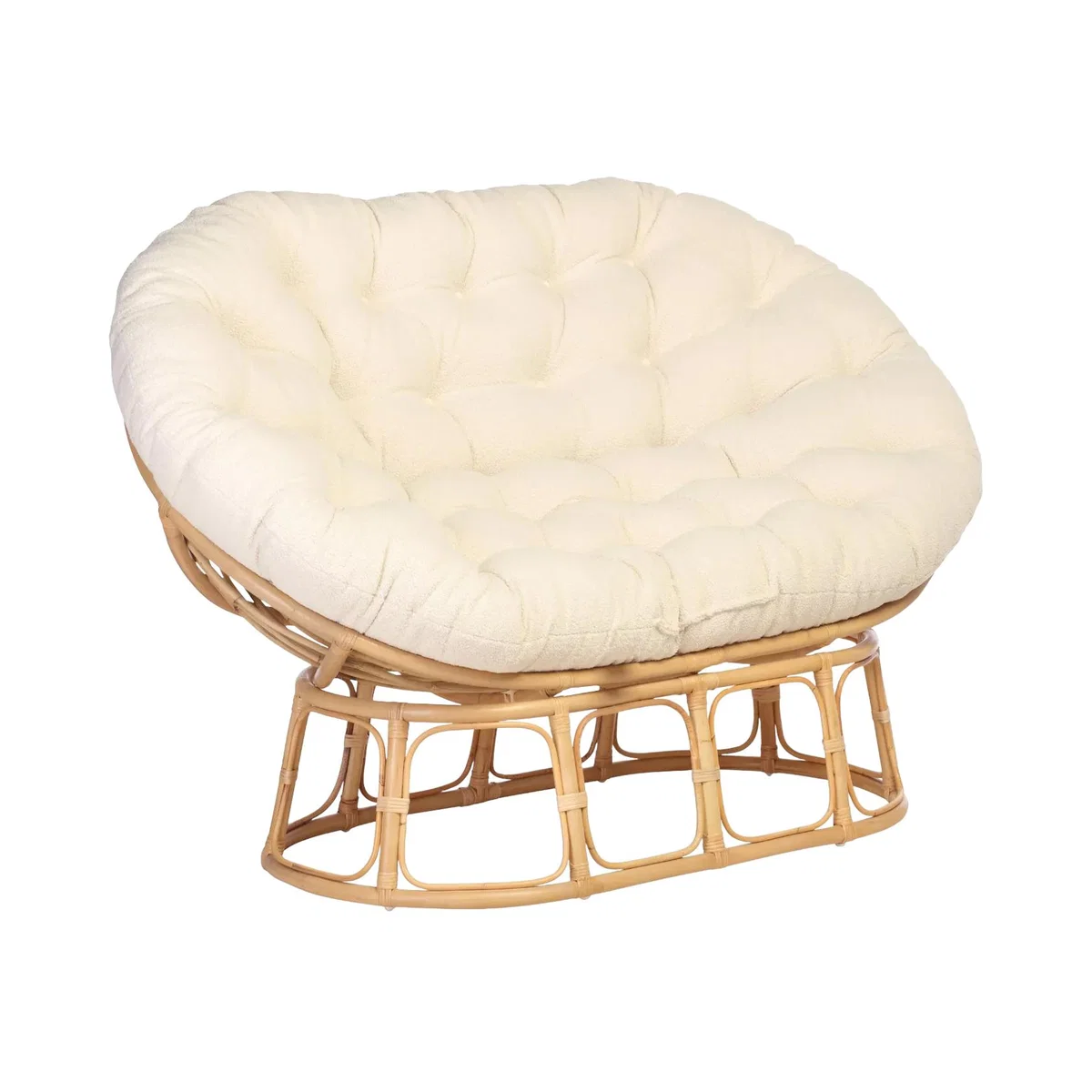 Desser Papasan Rattan 2-Seater Sofa, White – image 1