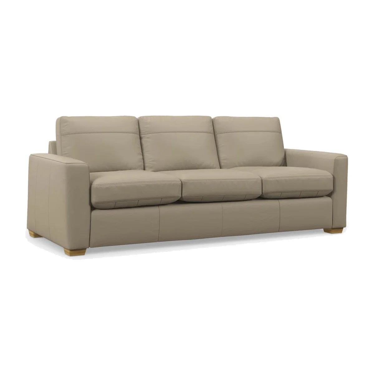 John Lewis Oliver Grand 4 Seater Leather Sofa, Light Leg – image 1