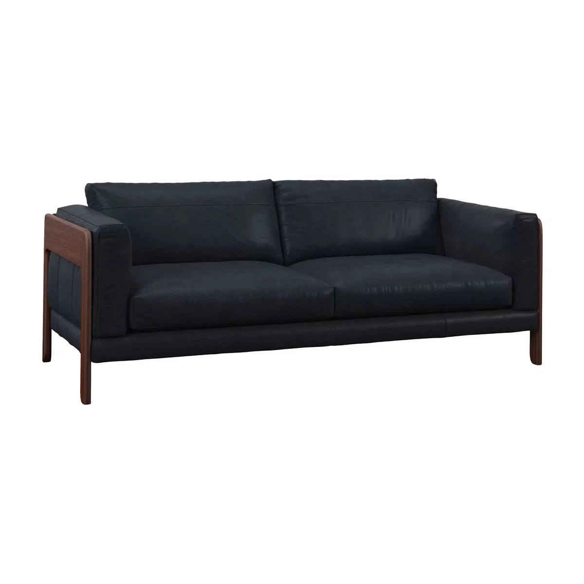 John Lewis Nest Grand 4 Seater Leather Sofa, Dark Leg – image 1