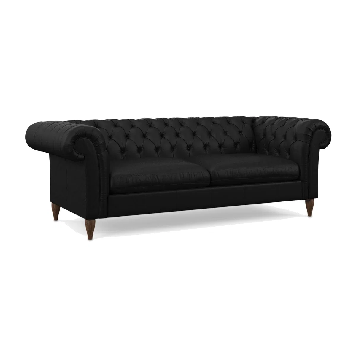 John Lewis Cromwell Grand 4 Seater Leather Sofa Bed, Dark Leg – image 1