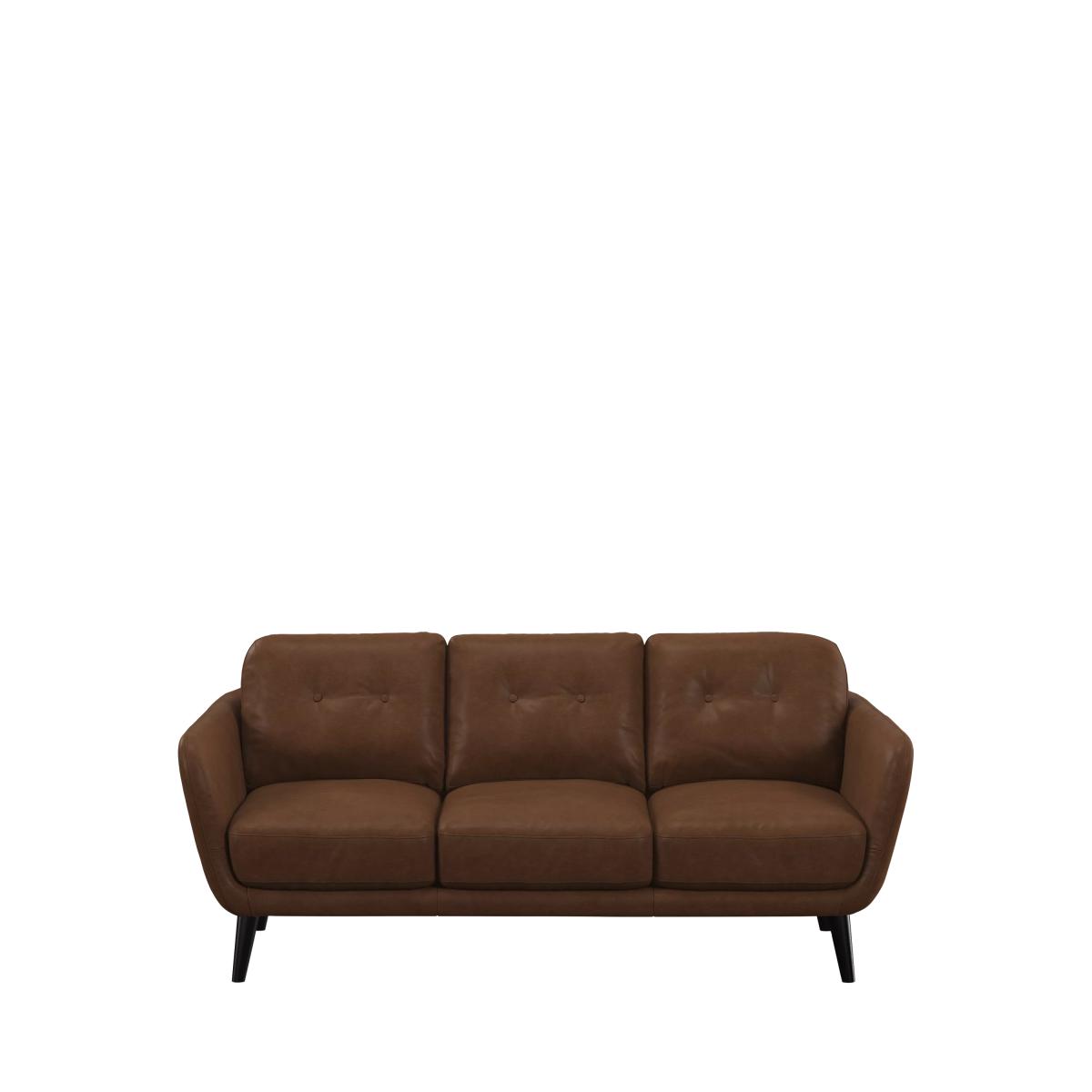 John Lewis Arlo Large 3 Seater Leather Sofa, Dark Leg – image 4