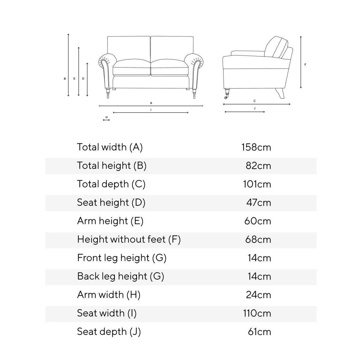 Cotswold Osbourne Small 2 Seater Linen Sofa – image 4