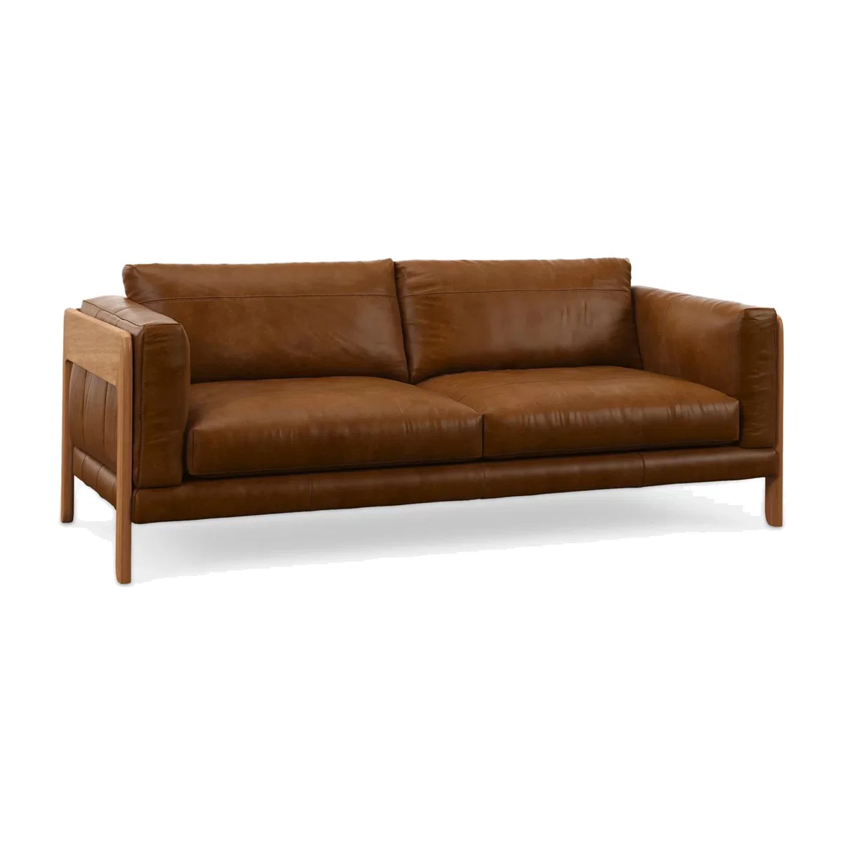 John Lewis Nest Grand 4 Seater Leather Sofa, Light Leg – image 1