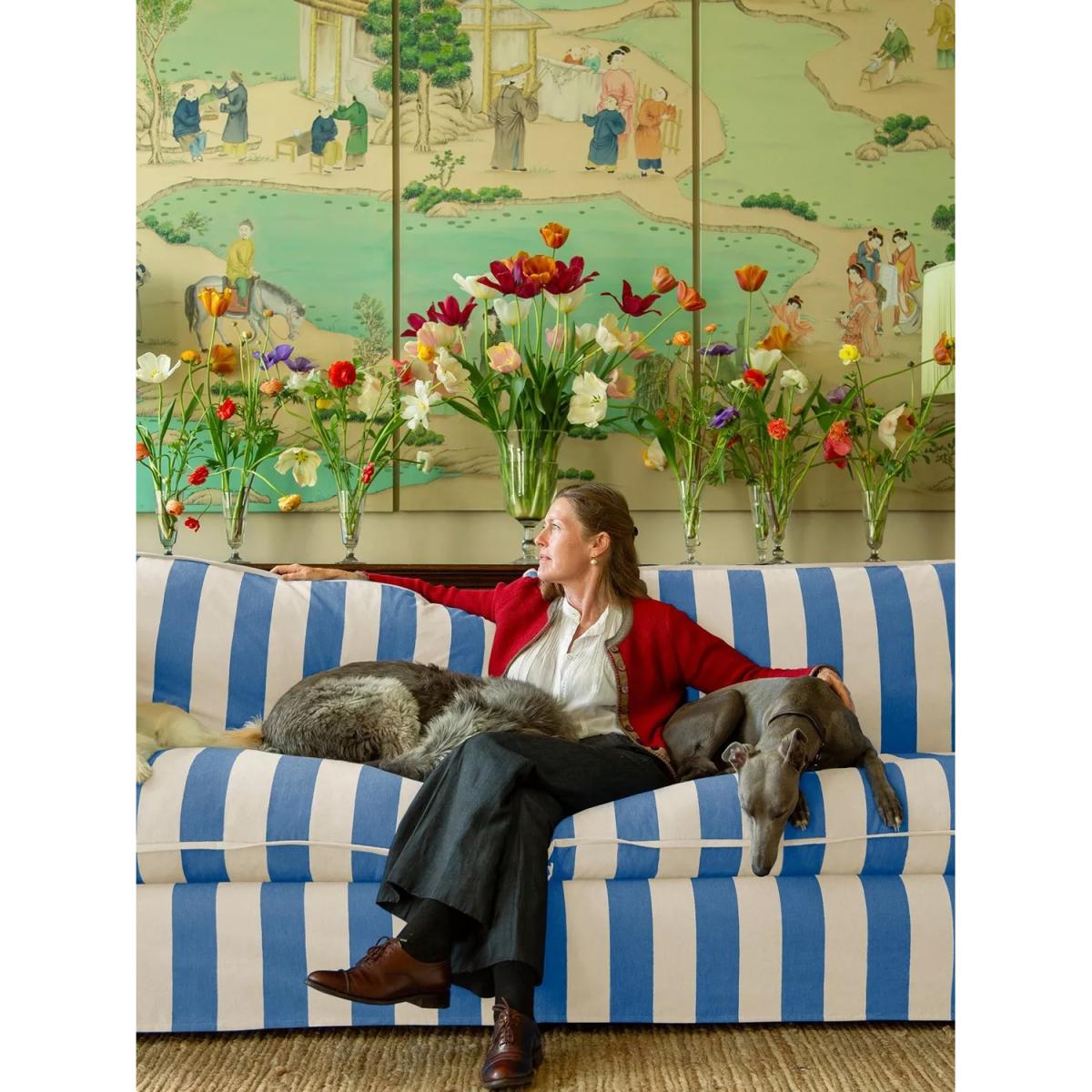 John Lewis x Sophie Conran Cocobella Grand Sofa, Light Leg, Cornish Blue Stripe – image 6