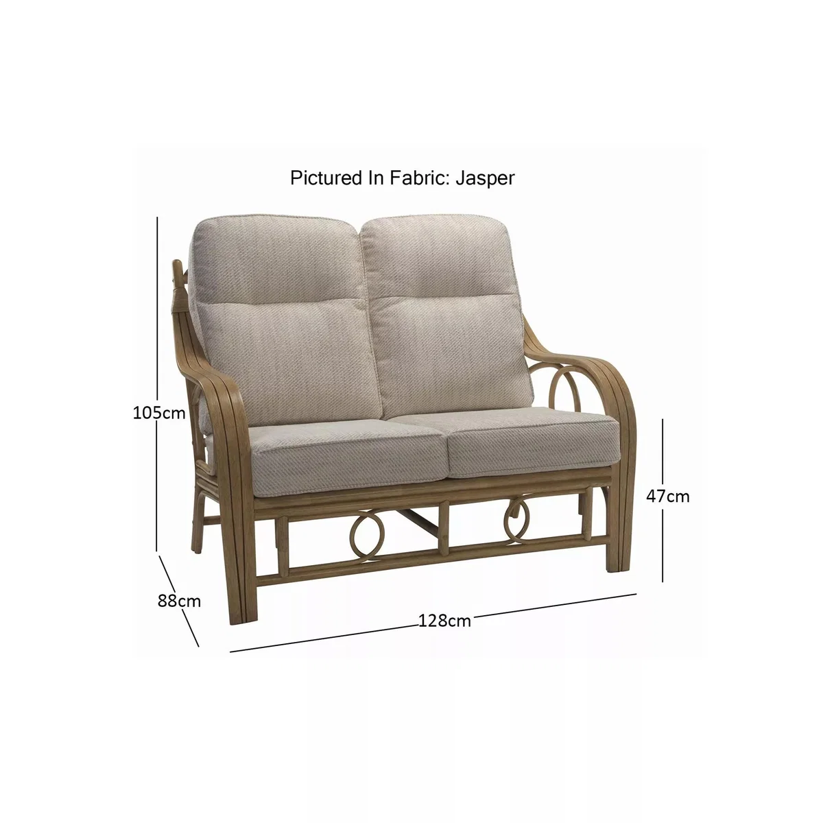 Desser Madrid Rattan 2-Seater Sofa, Jasper/Natural – image 3