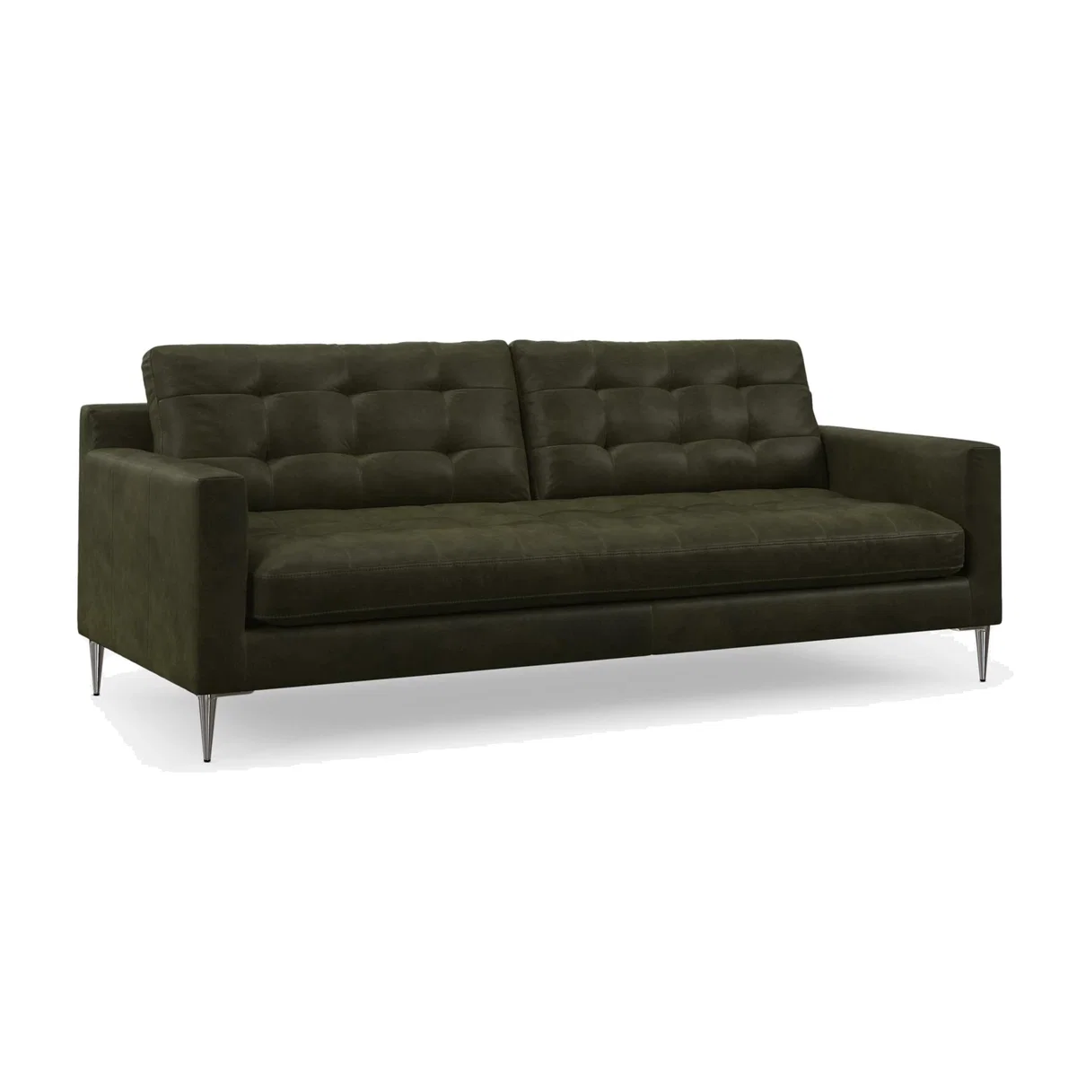 John Lewis Draper II Large 3 Seater Leather Sofa, Metal Leg – image 1