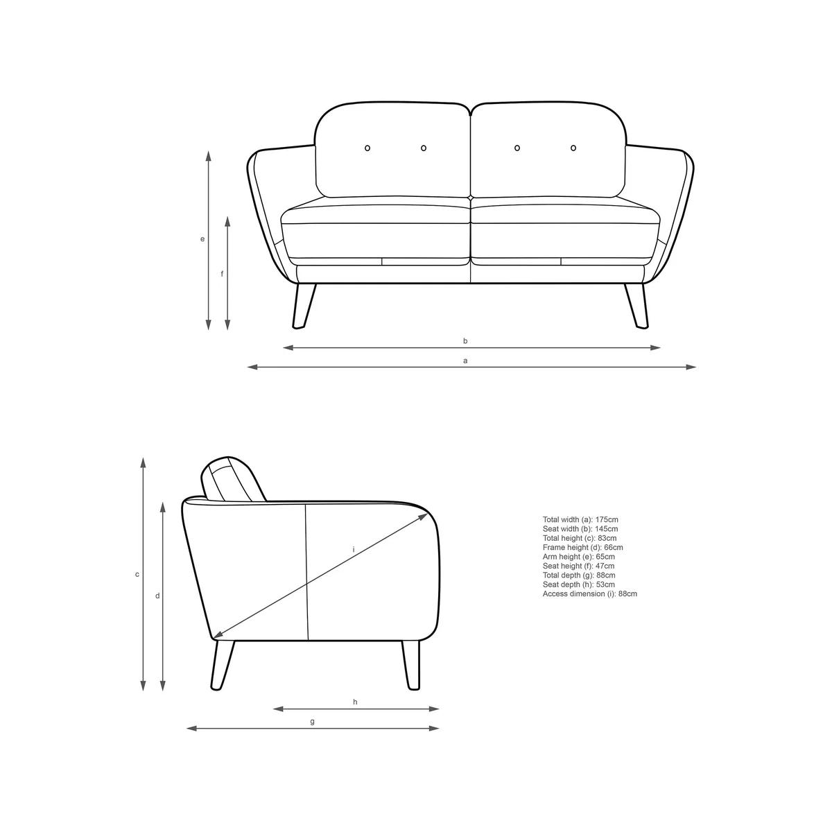 John Lewis Arlo Medium 2 Seater Leather Sofa, Dark Leg – image 7