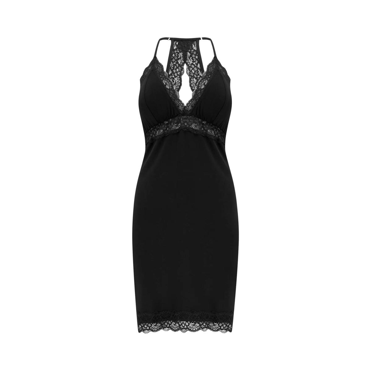 Pour Moi Sofa Loves Lace Sheer Panel Chemise, Black – image 7