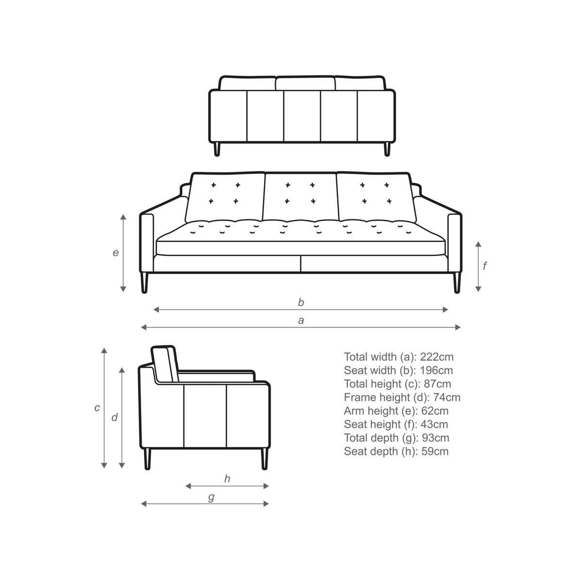 John Lewis Draper II Grand 4 Seater Leather Sofa, Metal Leg – image 7