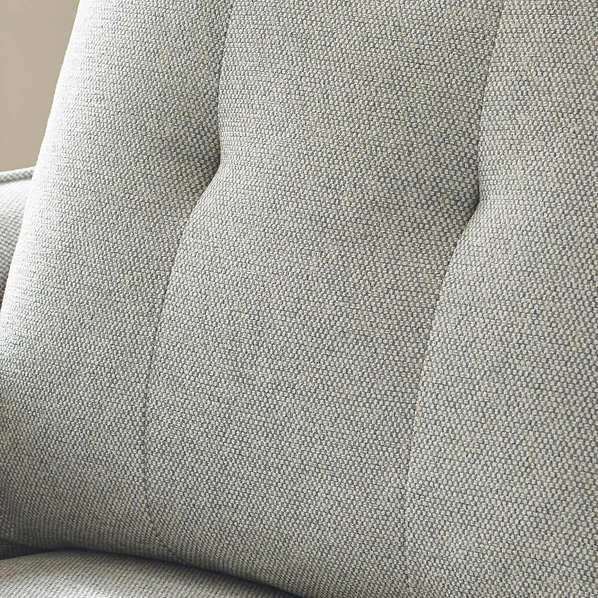 Rene Buttoned Soft Woven 3 Seater Sofa with Walnut Legs – image 6