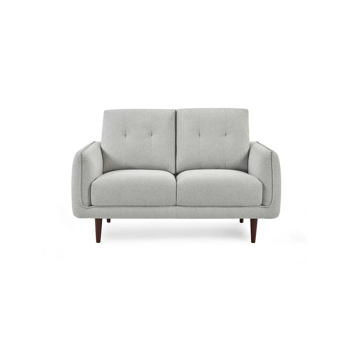 Rene Buttoned Soft Woven 3 Seater Sofa with Walnut Legs – image 7