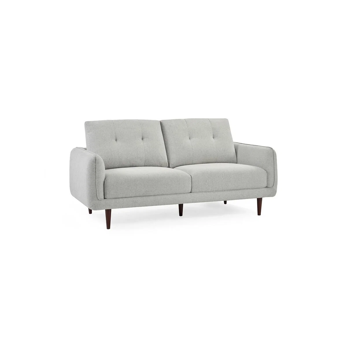 Rene Buttoned Soft Woven 3 Seater Sofa with Walnut Legs – image 8