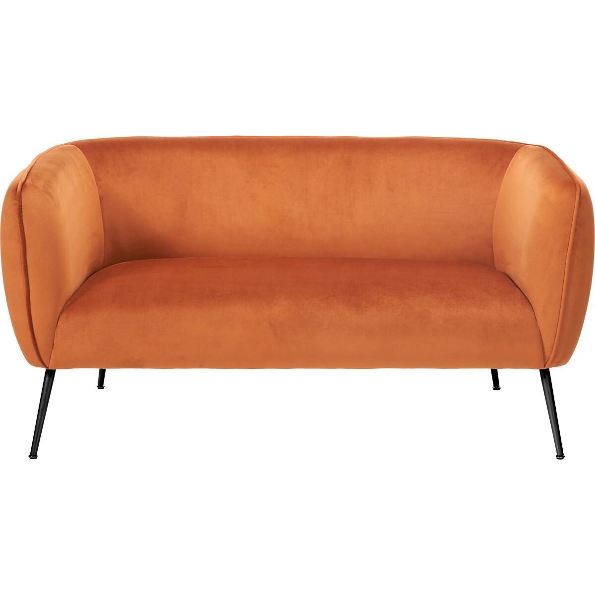 Luxe Velvet 2 Seater Accent Sofa with Black or Gold Legs – image 2