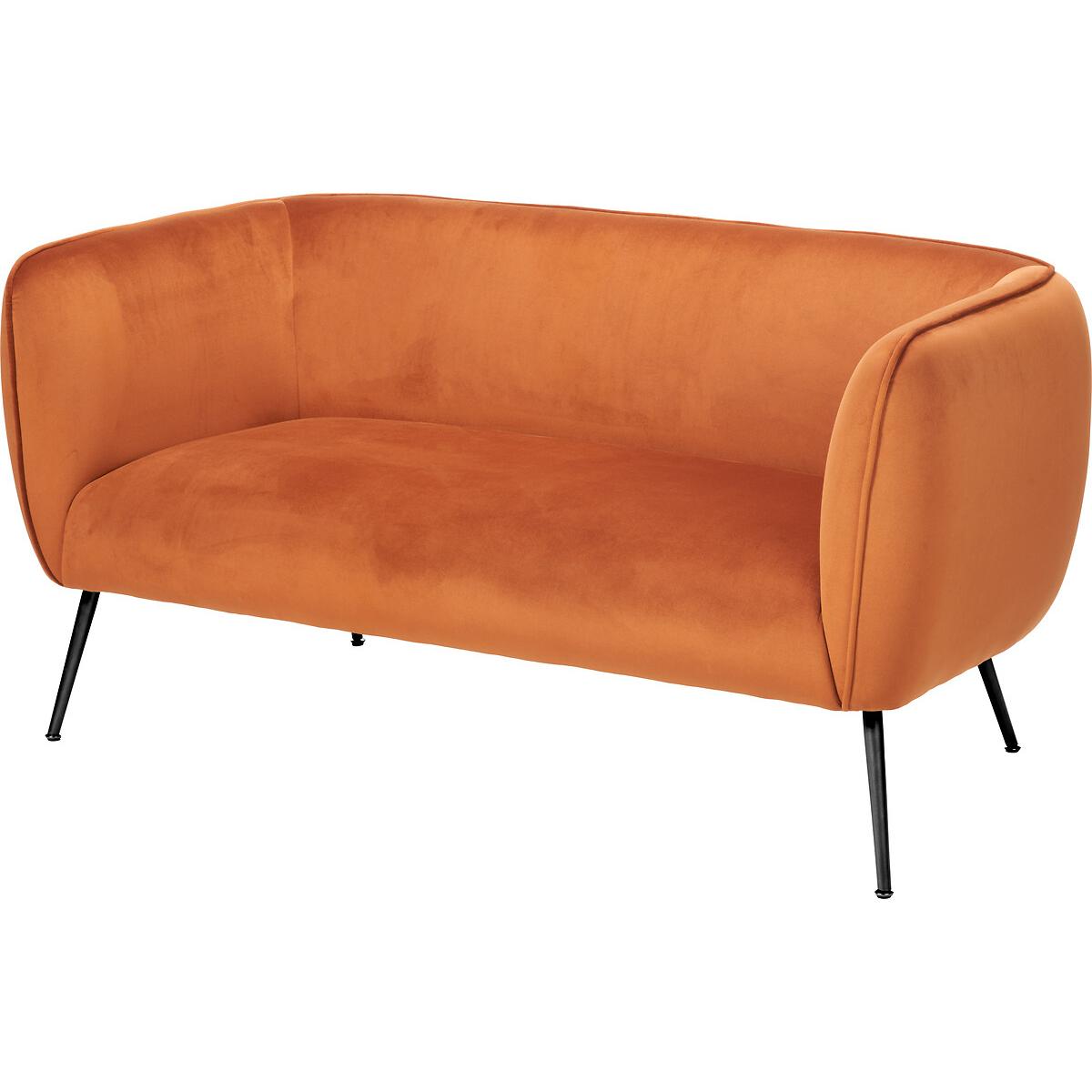 Luxe Velvet 2 Seater Accent Sofa with Black or Gold Legs – image 3