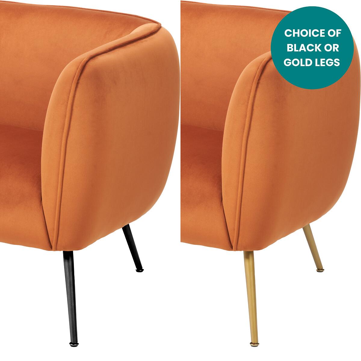 Luxe Velvet 2 Seater Accent Sofa with Black or Gold Legs – image 10