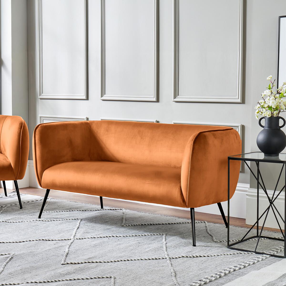 Luxe Velvet 2 Seater Accent Sofa with Black or Gold Legs – image 1