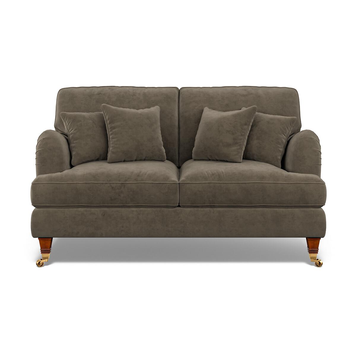 Emeline Velvet 2 Seater Sofa with Antique Castor Legs – image 3