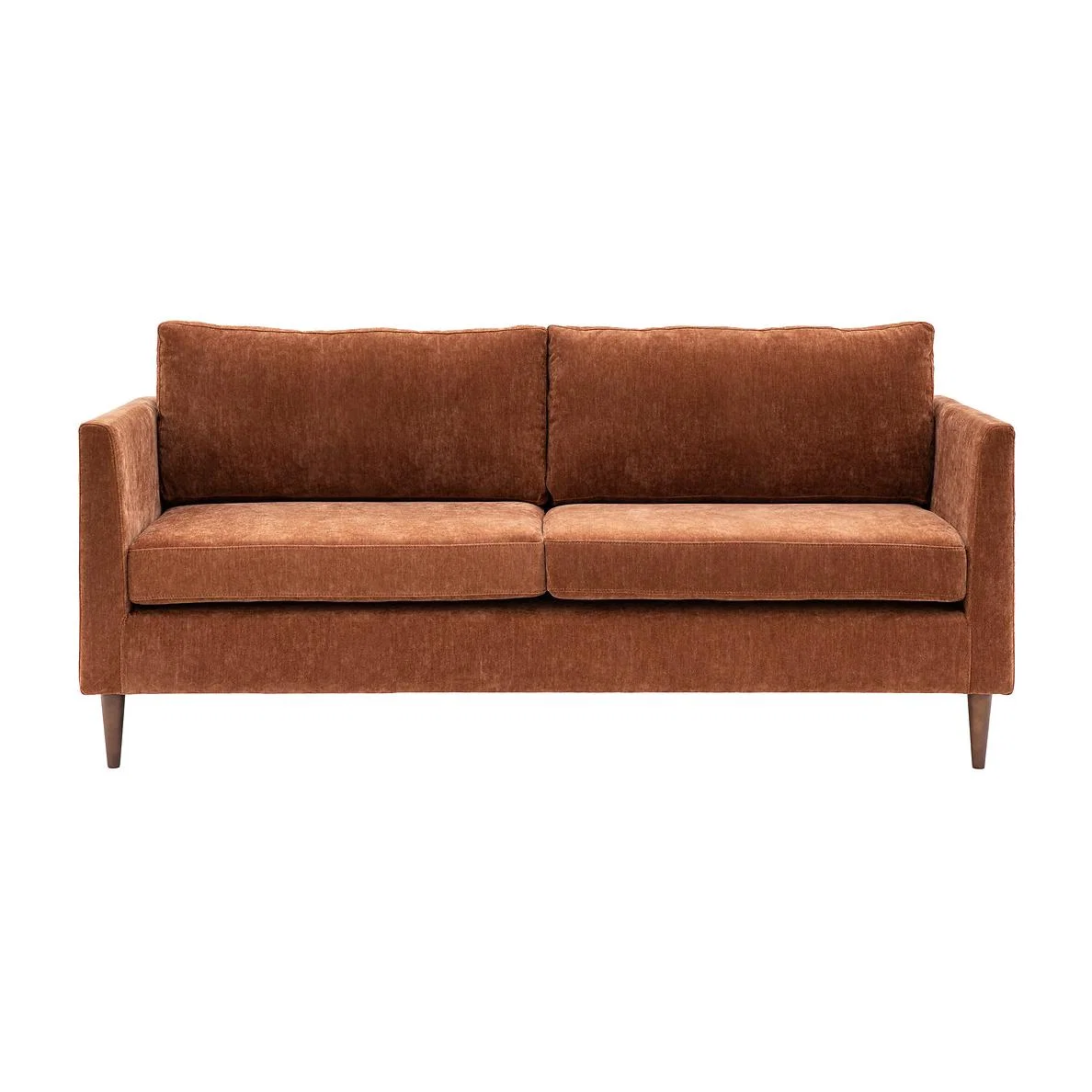 Durants Soft Brushed Nordic 3 Seater Sofa with Dark Wood Legs – image 1