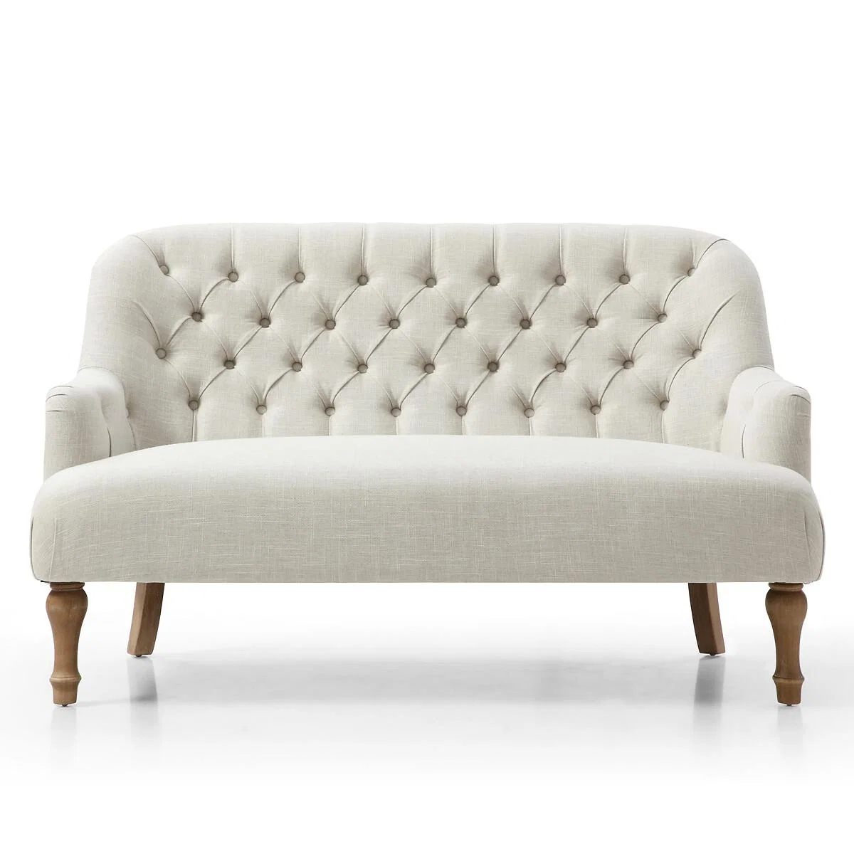 Bonnie Textured Linen Buttoned 2 Seater Accent Sofa – image 4