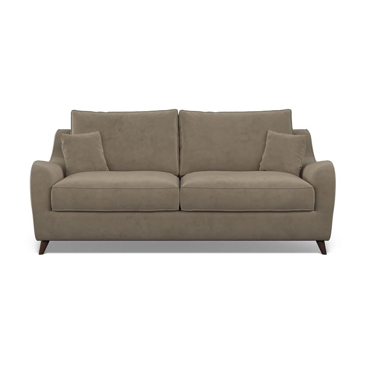 Amelia Textured Velvet 3 Seater Sofa with Dark Wood Legs – image 3