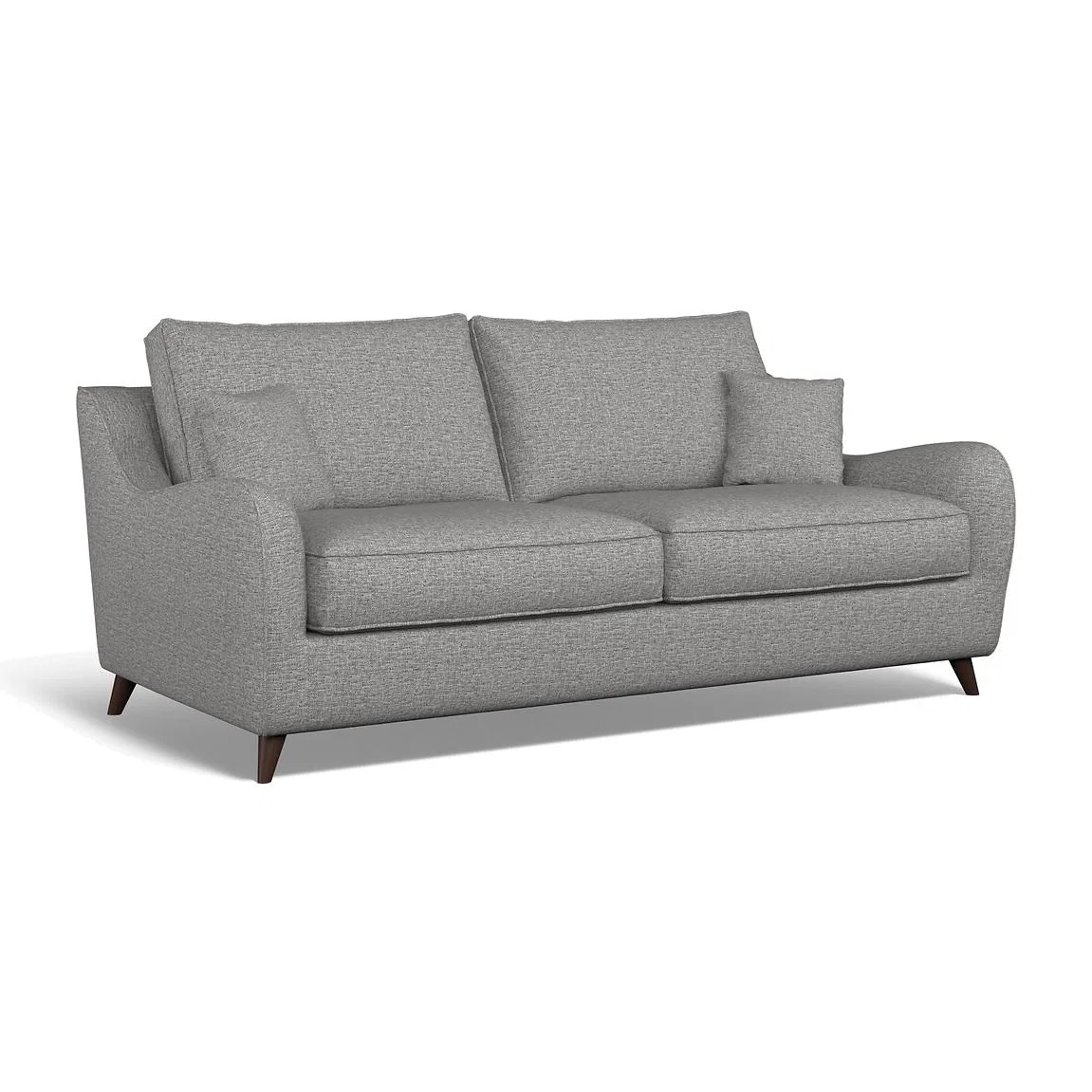 Amelia Woven 3 Seater Sofa with Dark Wood Legs – image 1